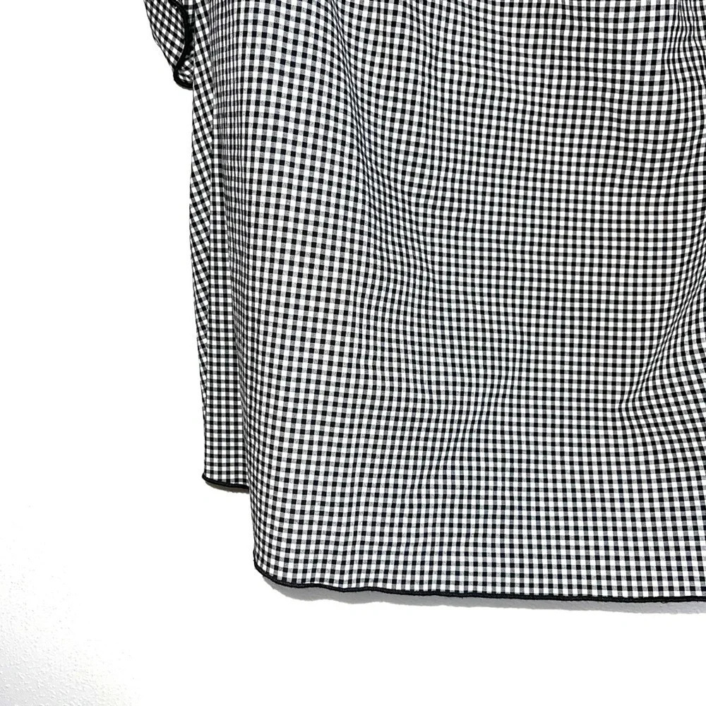 Lane Bryant Black & White Gingham Print Off the Shoulder Top 2X Women’s - Picture 4 of 10